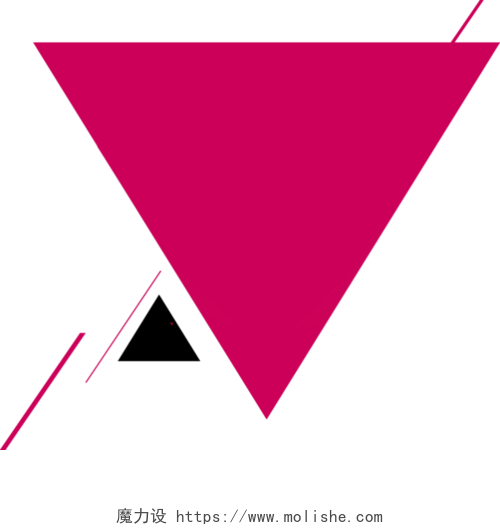 红色简约三角形不规则图形